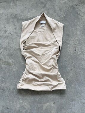 Aritzia Contour Ruched Tank in Light Beige